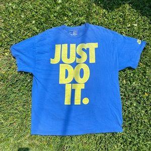 XXL Nike JUST DO IT T-Shirt // Blue + Yellow